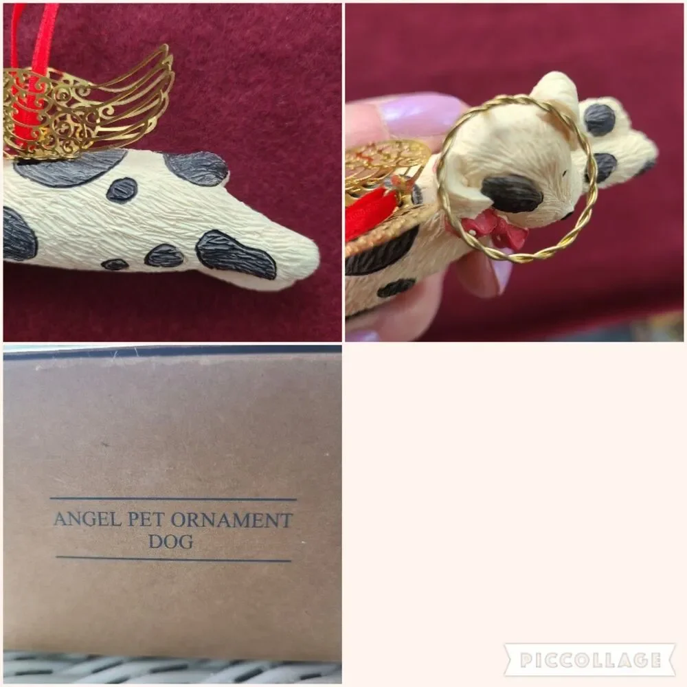 Avon Vintage 1997 Angel Pet Dog Christmas Ornament Dog In Heaven Rainbow Bridge